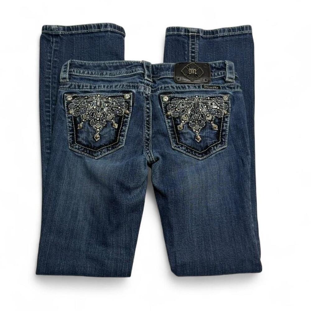 Miss Me Embellished Y2K Low Rise Boot Cut Mcbling Jeans Womens Size 28